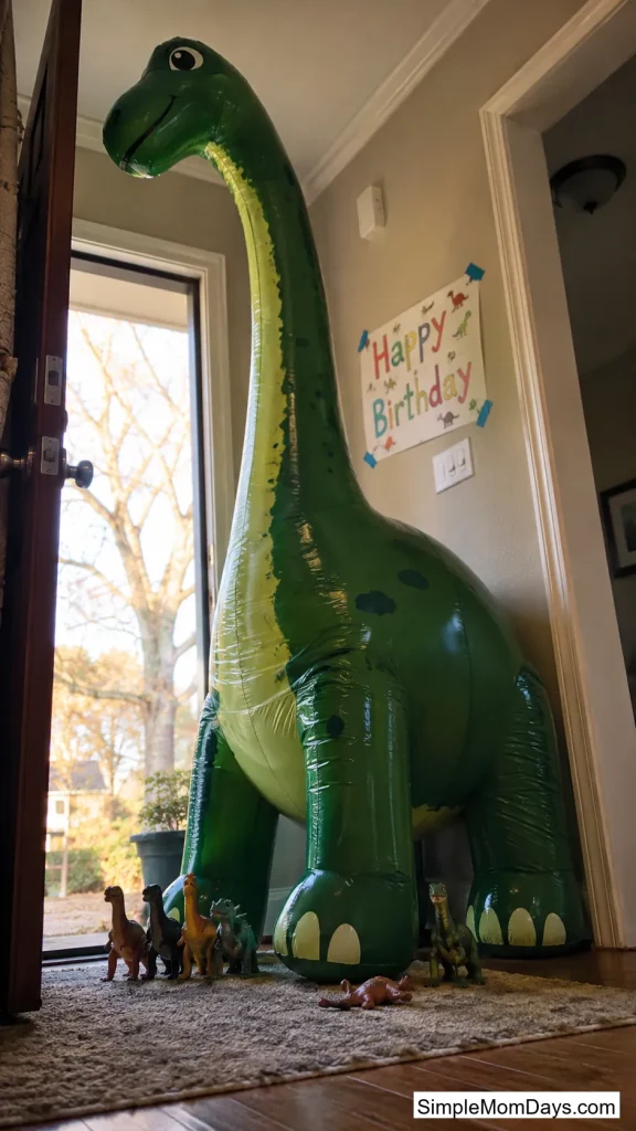 A Single Statement Dinosaur by the Door