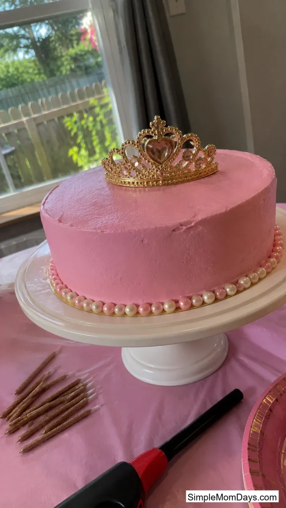 A Store-Bought Cake with a Crown Topper