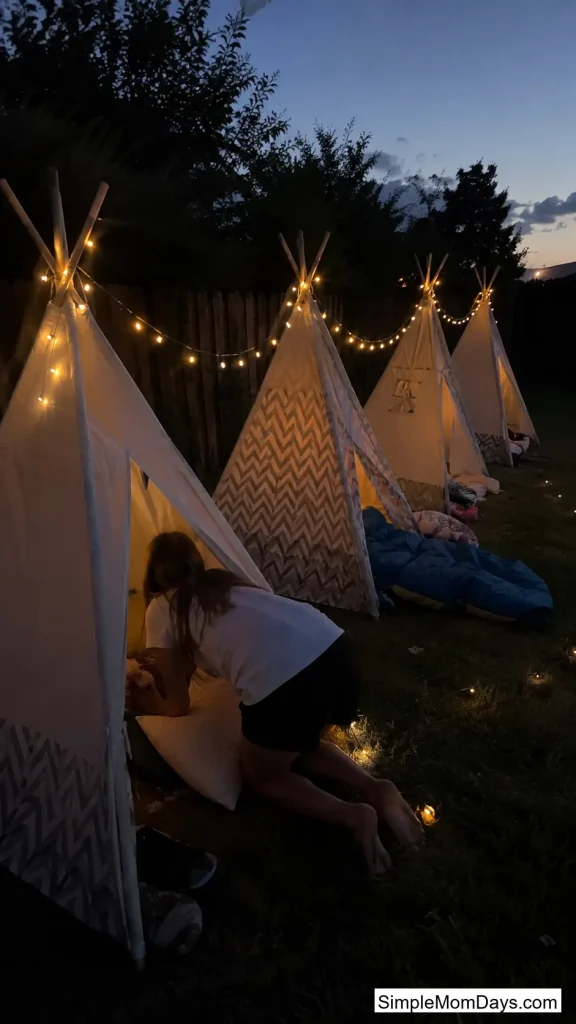Backyard Teepee Sleepover