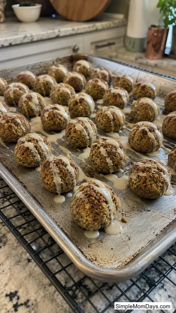 Baked Falafel Bites With Tahini Drizzle