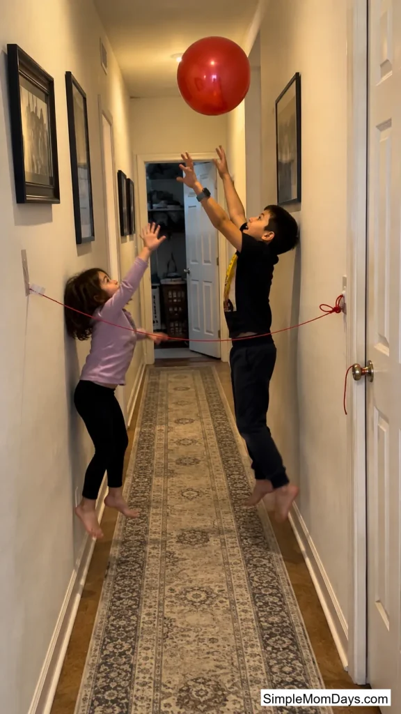 Balloon Volleyball With a Yarn Net
