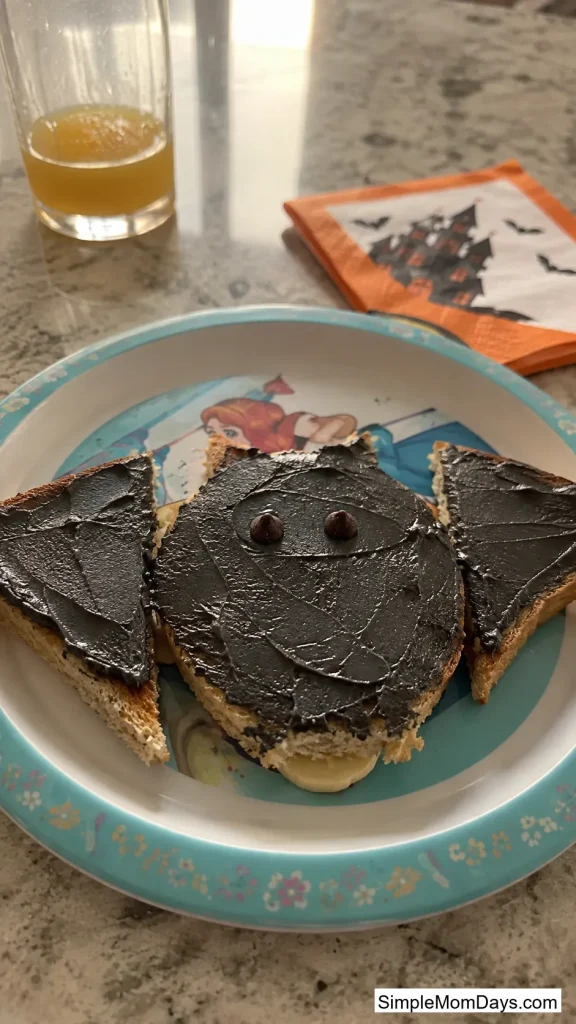 Bat Toast with Cream Cheese Wings
