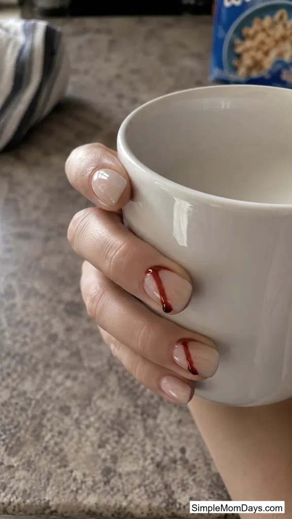 Blood Drip on a Milky Nude Base