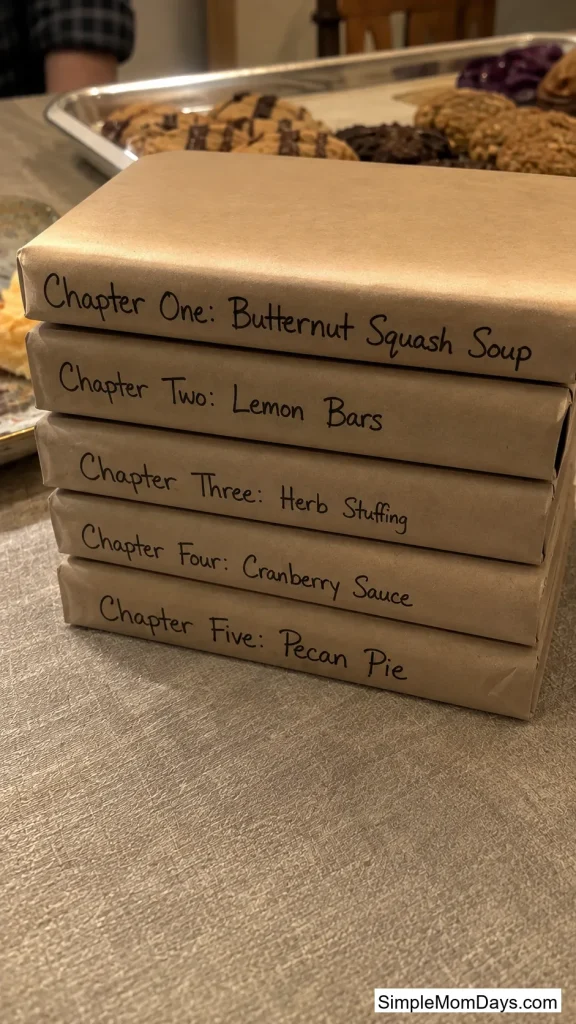 Book Spine Menu Stack