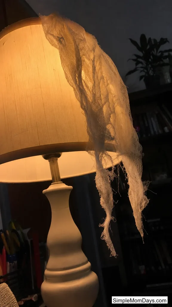 Cheesecloth Over the Lampshade Edge