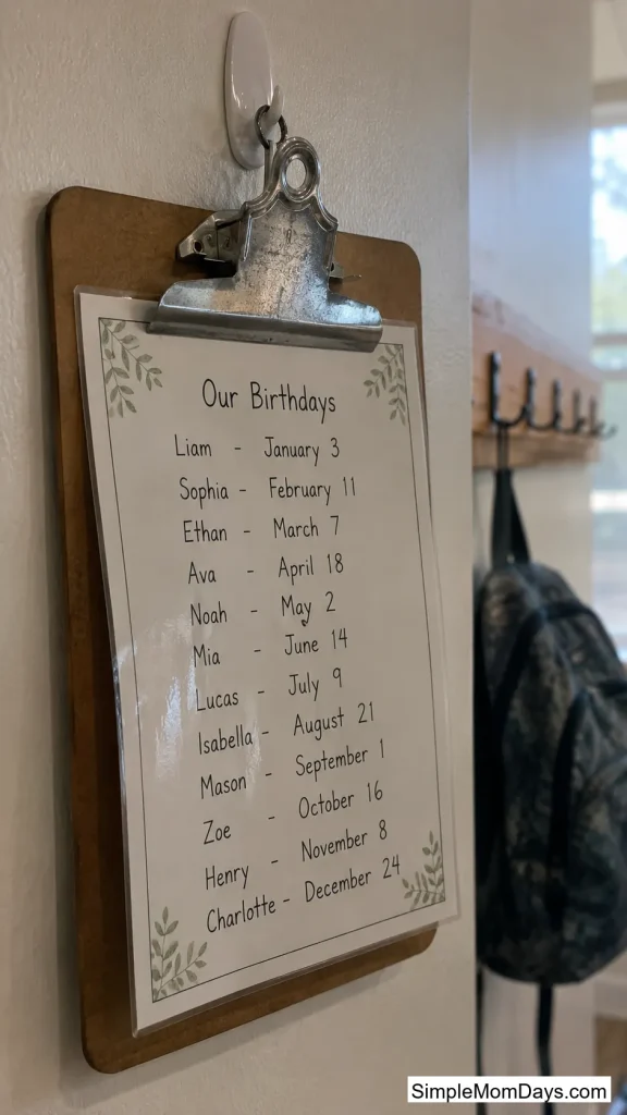 Clipboard by the Door