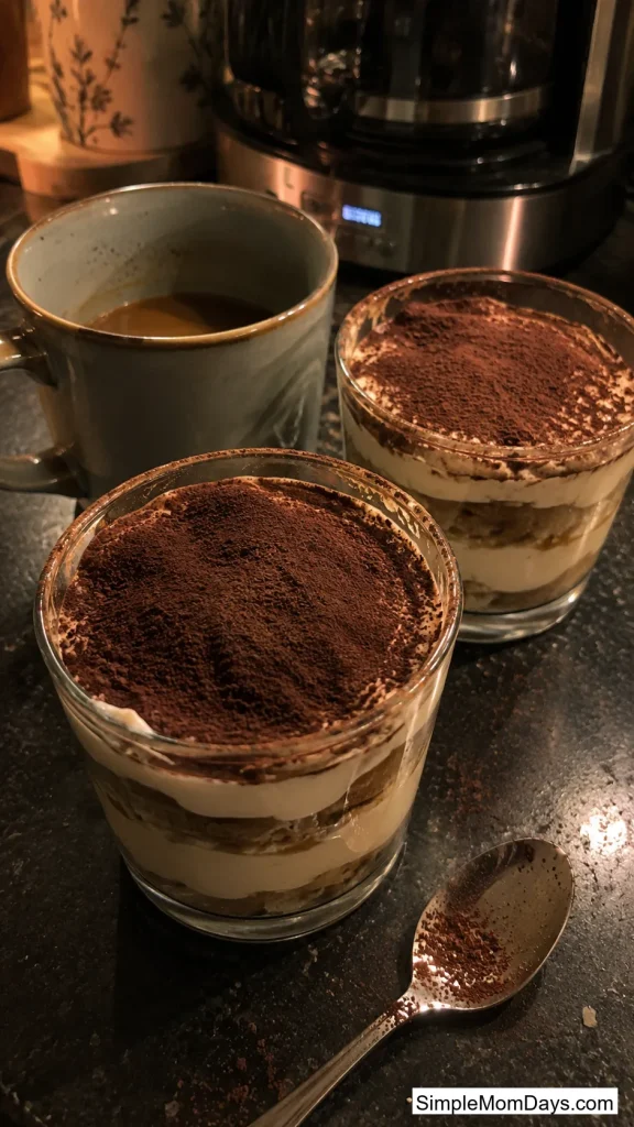 Coffee Cream Cups With Cocoa Dust