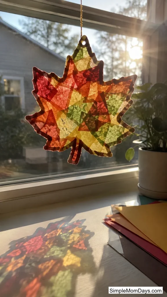 Contact Paper Leaf Suncatcher