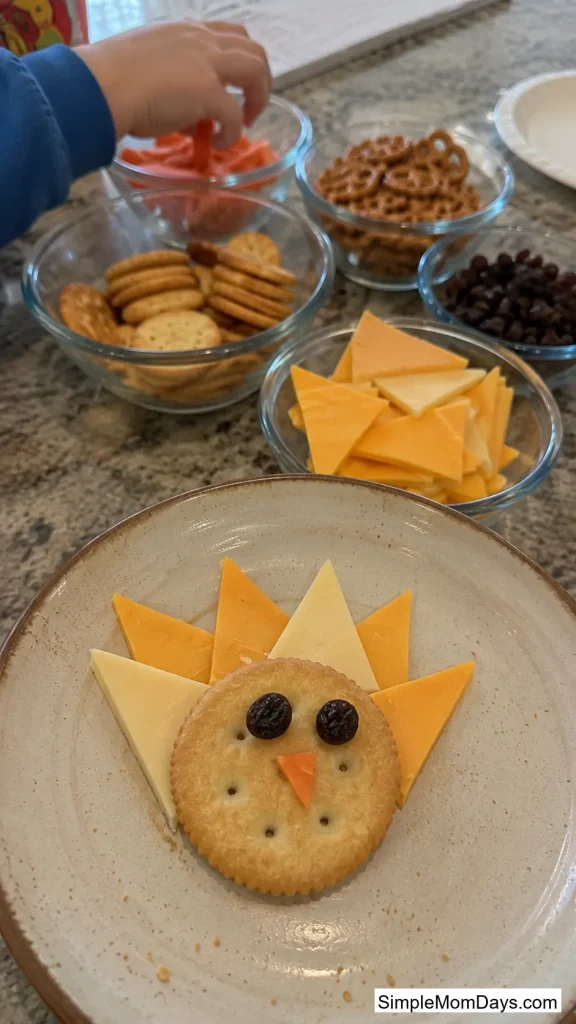 Cracker and Cheese Turkey Plates