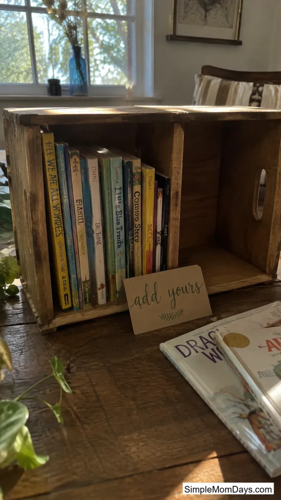 Crate Shelf with a Book Drop