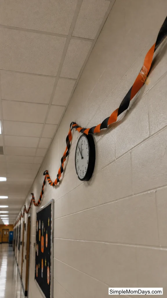 Crepe Paper Draped Along the Wall Line