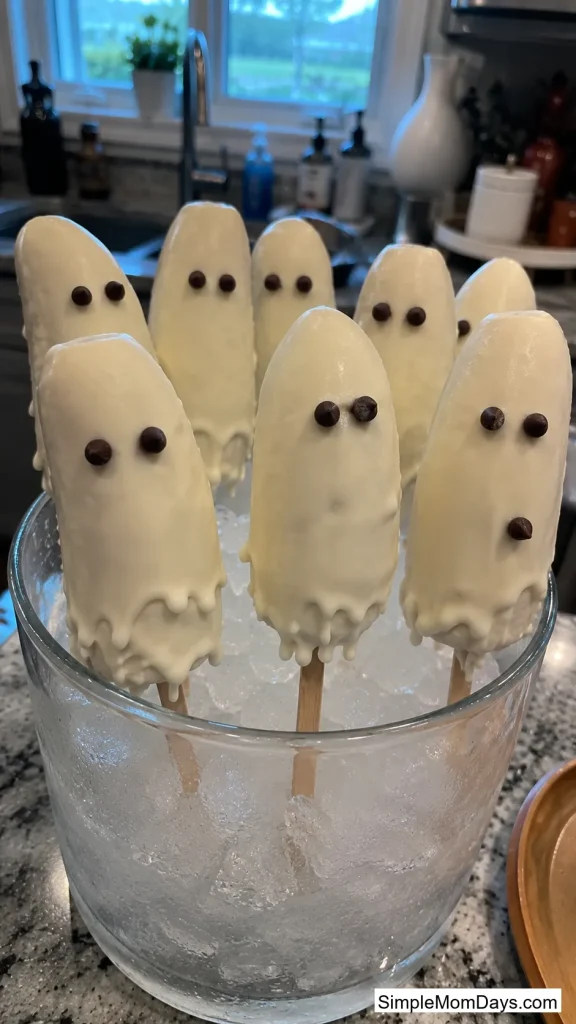 Frozen Banana Ghost Pops