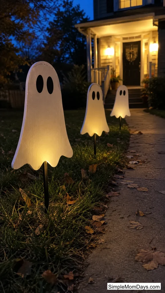 Ghost Yard Stakes with LED Glow