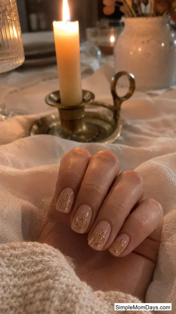 Gold Foil Outline Pumpkins