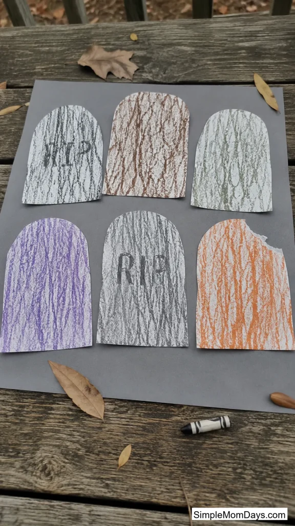 Gravestone Bark-Rubbing Collage