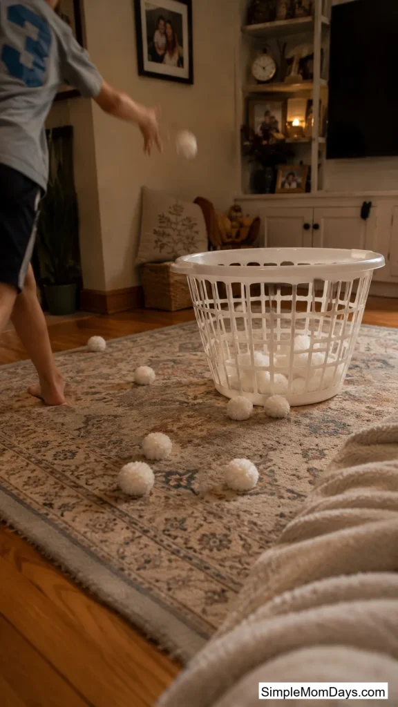 Indoor Pom-Pom Snowball Toss