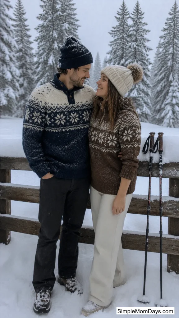 Matching Nordic Sweaters for Couples
