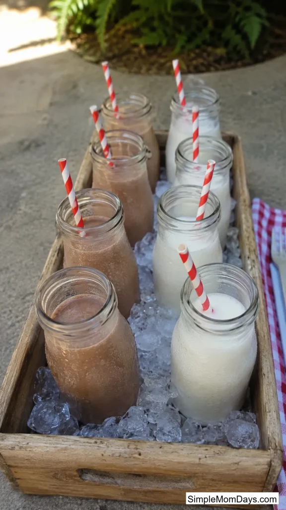 Milk Bottles With Paper Straws