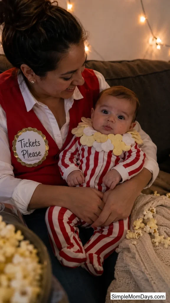 Movie Ticket Taker Mom & Popcorn Baby