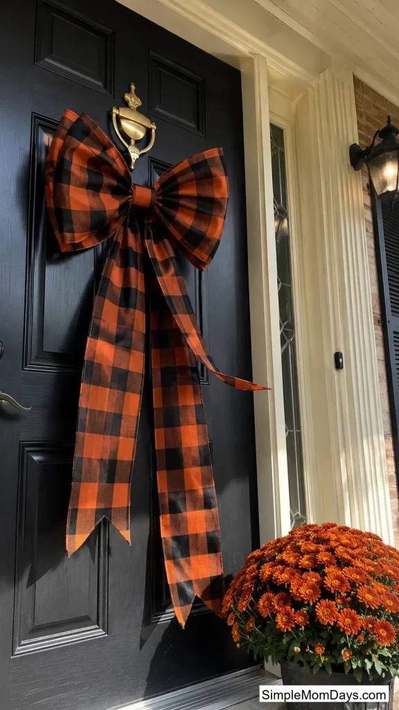 Oversized Plaid Door Bows