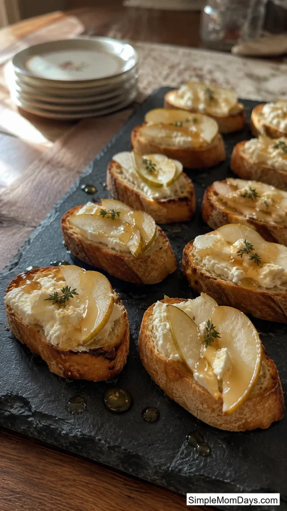 Pear and Goat Cheese Crostini