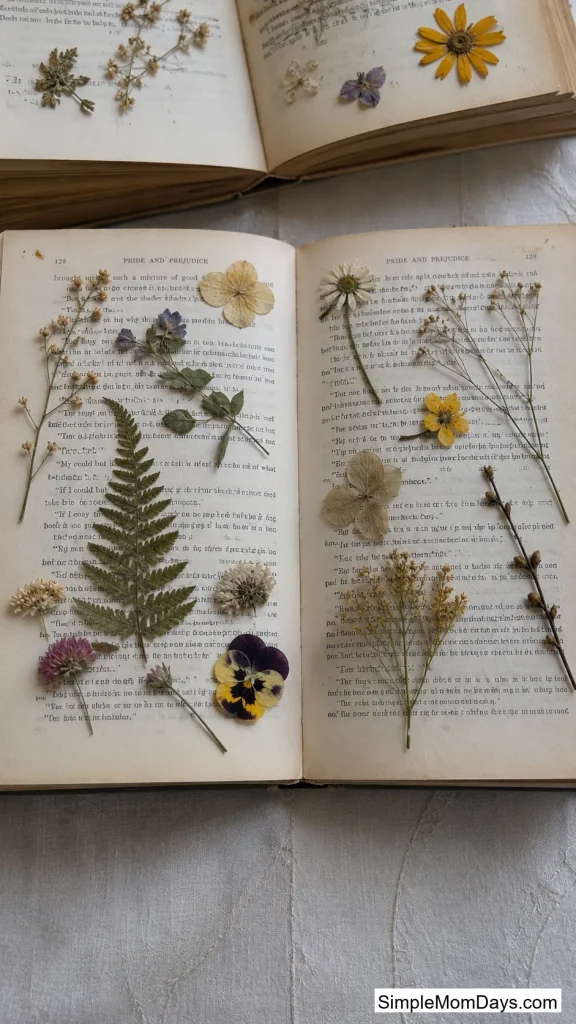 Pressed Flowers Between Pages