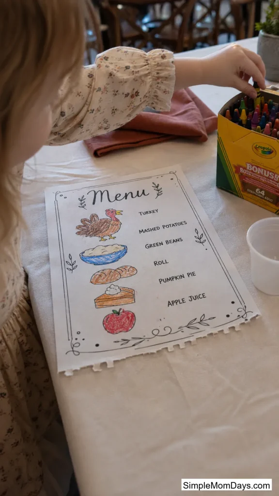 Printable Wedding Menu Coloring Sheet