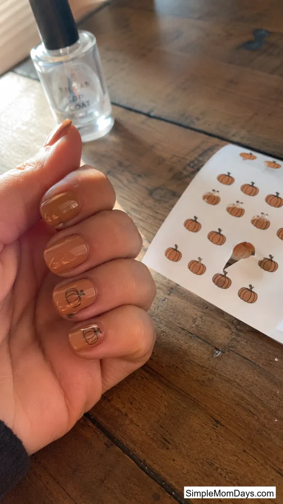 Pumpkin Sticker Shortcut Mani