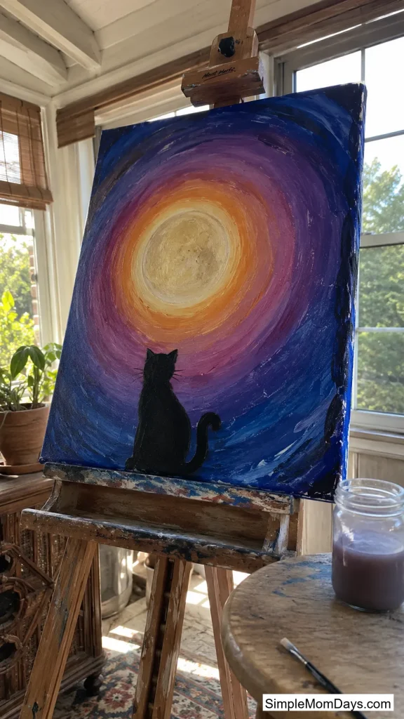 Radial Glow Harvest Moon Painting