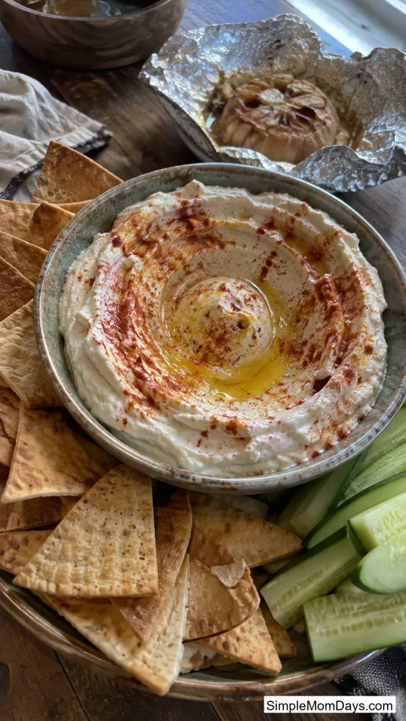 Roasted Garlic White Bean Dip