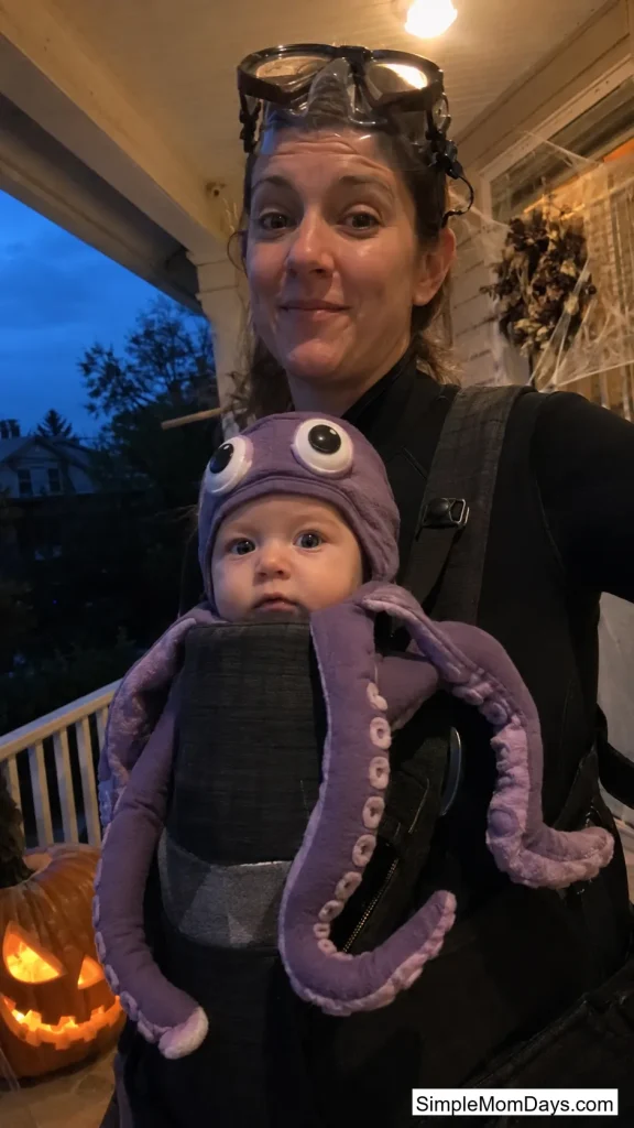 Scuba Diver Mom & Octopus Baby