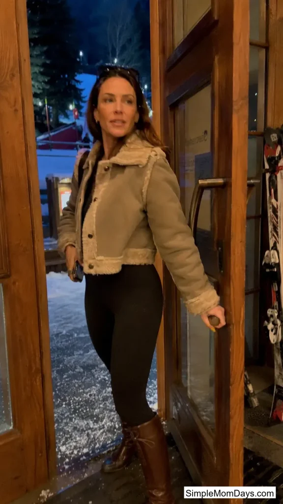 Shearling Coat with Leather Riding Boots