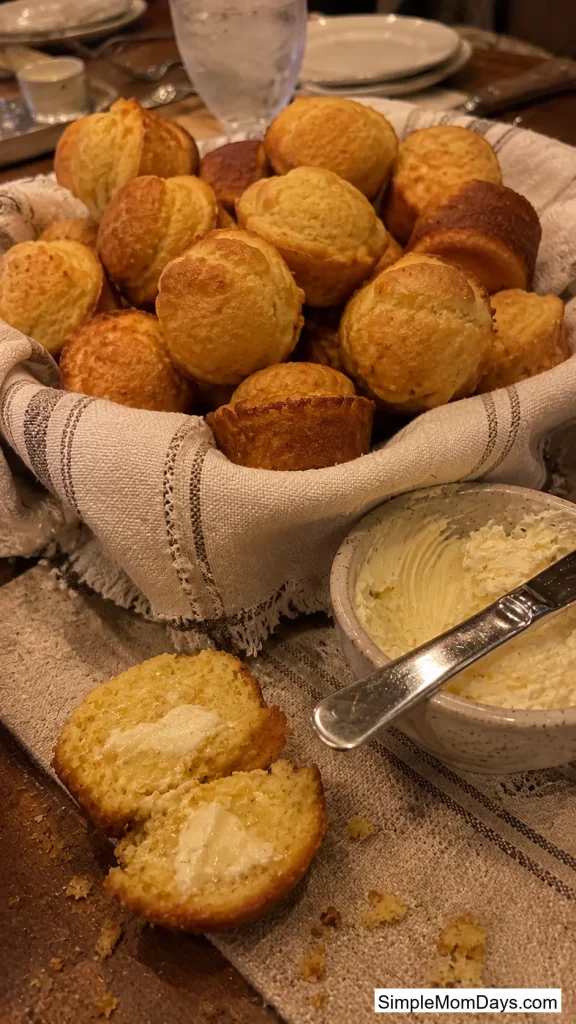 Skillet Cornbread Bites with Honey Butter