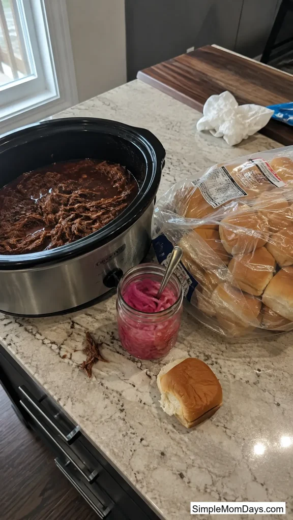 Slow Cooker Barbacoa Slider Bar