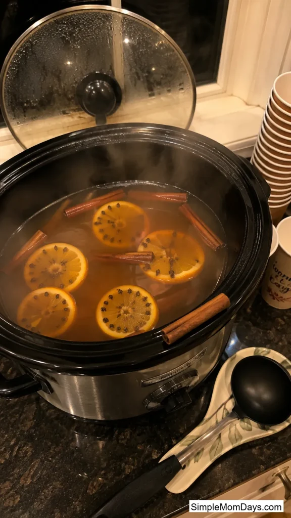 Slow Cooker Cider With Orange Wheels
