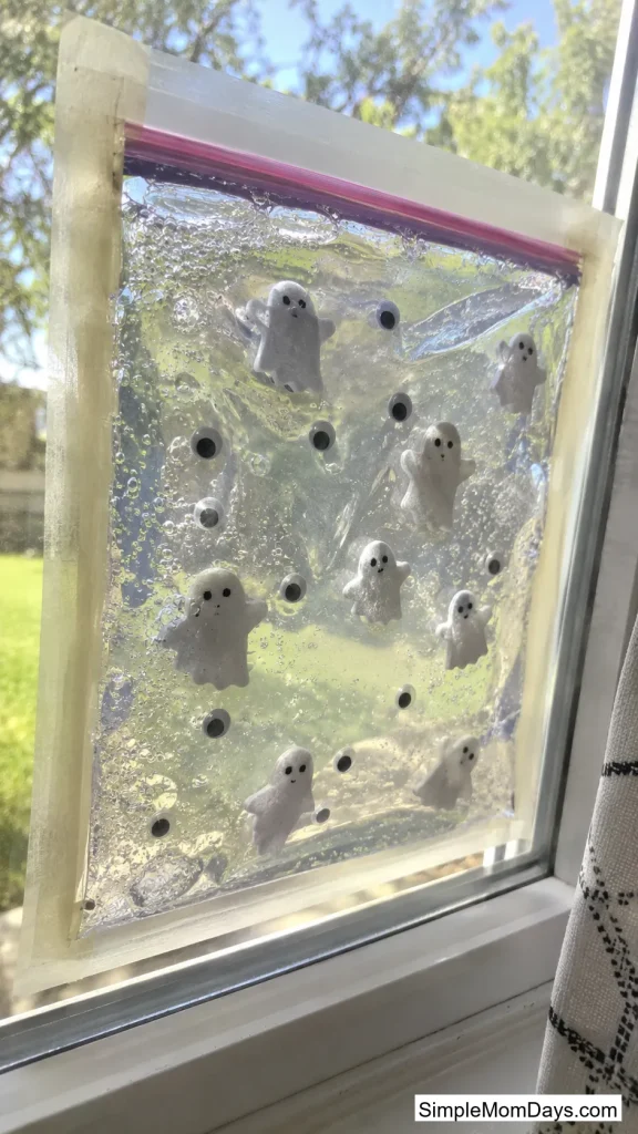 Squish-Bag Ghost Sensory Art