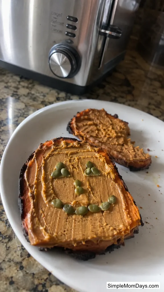 Sweet Potato Toast Jack-o-Lanterns