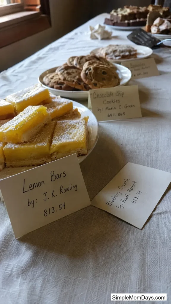 The Card Catalog Dessert Table