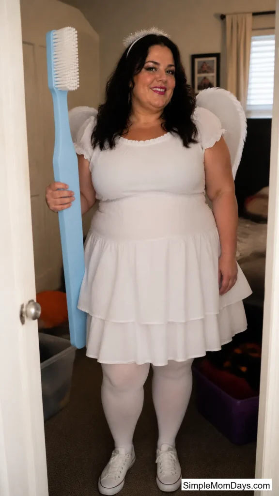 Tooth Fairy With a Giant Toothbrush