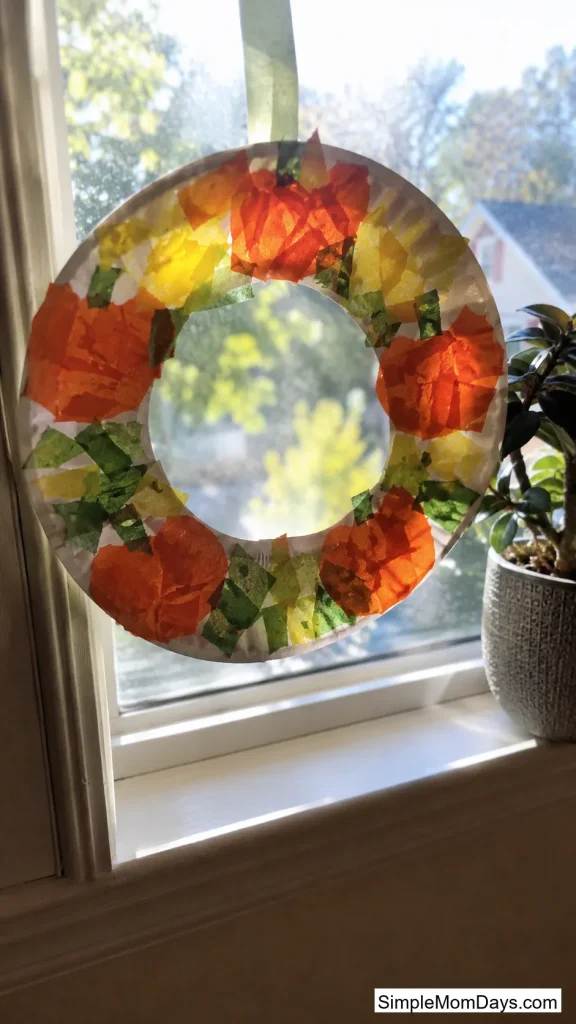 Torn-Paper Pumpkin Wreath
