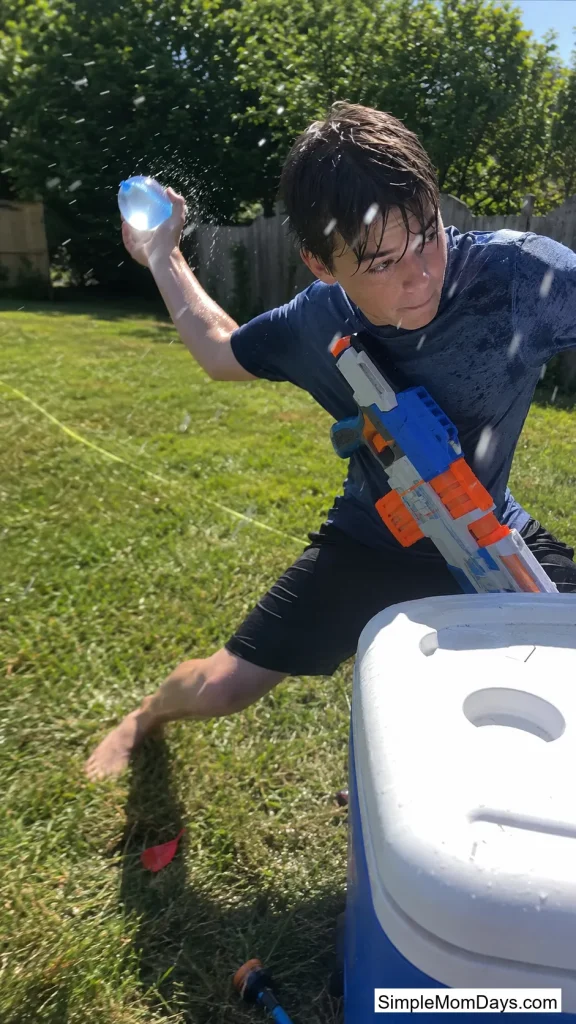 Water Balloon and Nerf Combo Battle