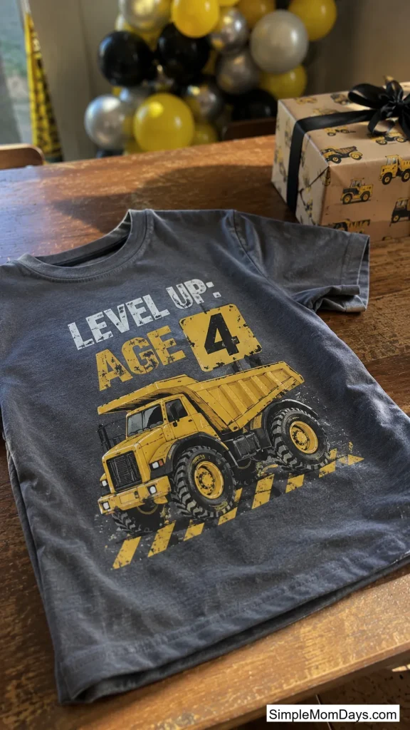 A Personalized Construction Shirt for the Birthday Kid