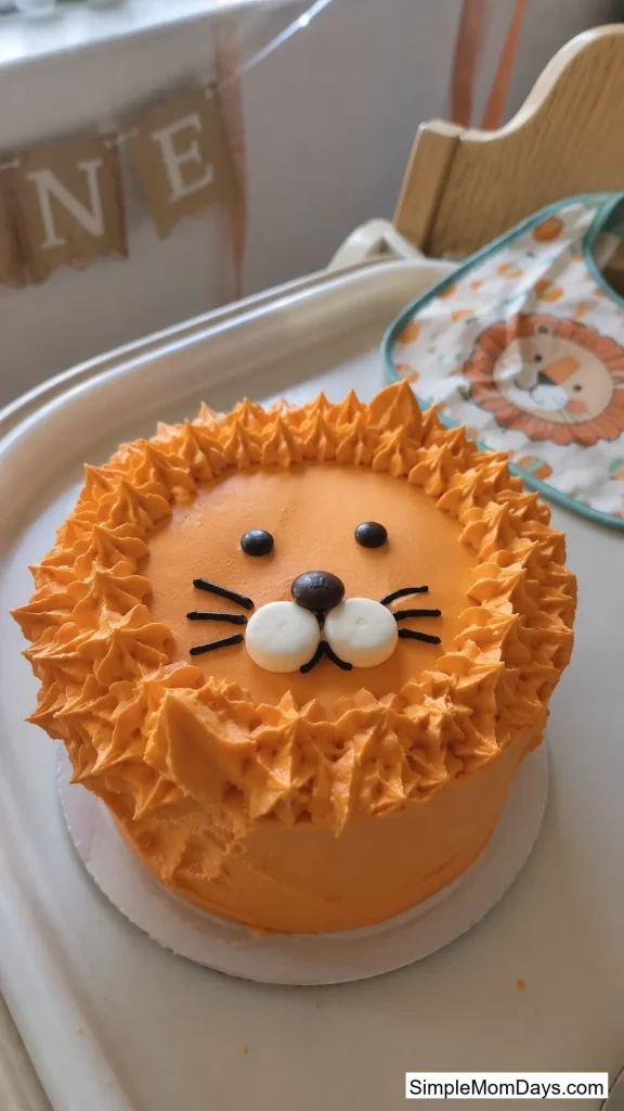 A Simple Lion Smash Cake
